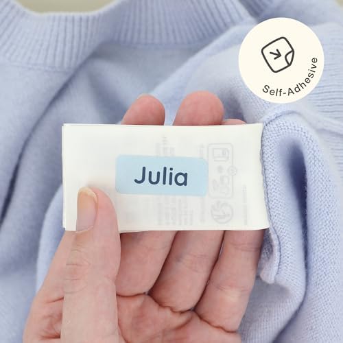 TeddyLabels - Clothing Labels for Nursing Home (180) – Self-Adhesive Name Tags for Clothes and Personal Items. Personalized Labels for Daycare, Nursing Homes, and Laundry Use - Light Blue - Image 2