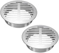 PATIKIL Floor Drain Cover 7" x 6" (160 Flat Mouth), 2 Pcs 304 Stainless Steel Round Anti Blocking Snap-in Drain Strainers for Outdoor Bathroom Kitchen Washroom Landscaped, Silver by PATIKIL