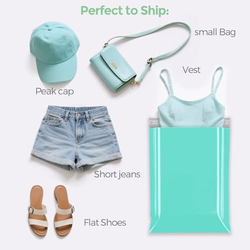 Fuxury Poly Mailers 10x13" 200 Pcs,Durble Shipping Bags For Clothing,Teal - Image 3