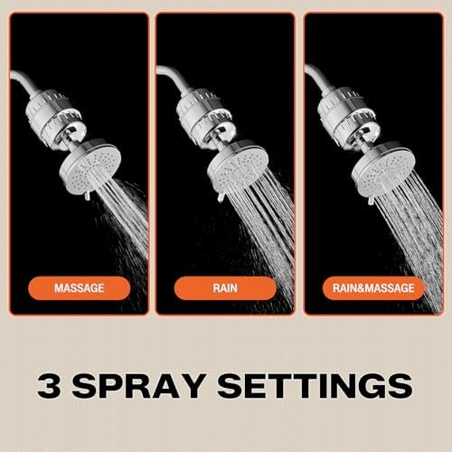 3-Mode Filtered Fixed Shower Head, 20-Stage Filtration, Removes 99.95% Chlorine & Heavy Metals, Chrome - Image 5