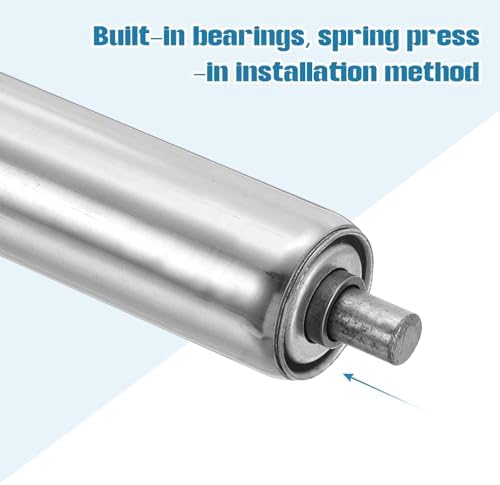 MECCANIXITY Stainless Steel Conveyor Roller 1.5" Diameter 12" Length Gravity Transmission Replacement Part Galvanized End (Silver) - Image 4