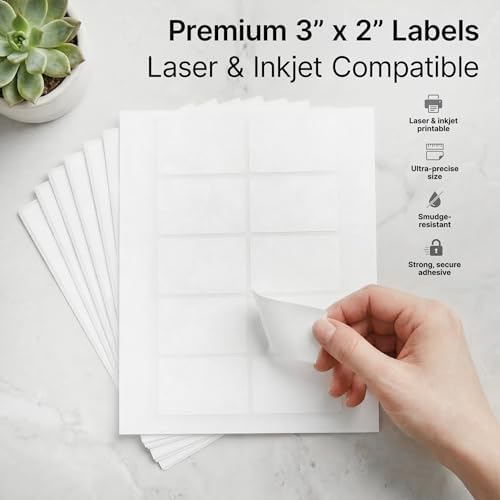 3" X 2" Matte White Printable Shipping Labels (30 Sheets, 300 Stickers) - Image 2