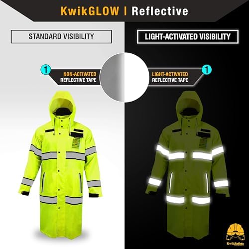 KwikSafety - Charlotte, NC - TORRENT Rain Jacket & Trench Coat ANSI OSHA Class 3 High Visibility Jacket Hi Vis Rain Gear - Image 4