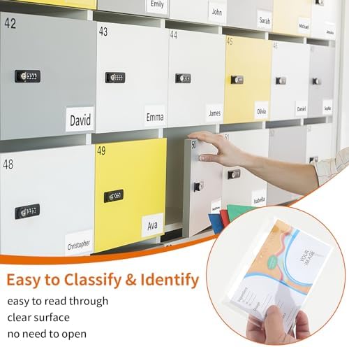 44 Pcs Storage Bin Labels, 4×6 in Index Card Holder, Clear Adhesive Pockets - Image 3