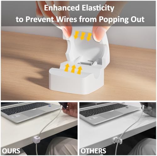 Daisyhome Rotatable Cord Organizer, Strong Adhesive Spring Cable Clips - Image 5