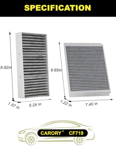 CARORY Activated Carbon Cabin Air Filter for Mercedes Benz 2016-2018 GLE350, 2016-2019 GLE400, 2012-2015 ML350, 2017-2019 GLS450, OE# 1668300318, CF11719, CF719 - Image 2