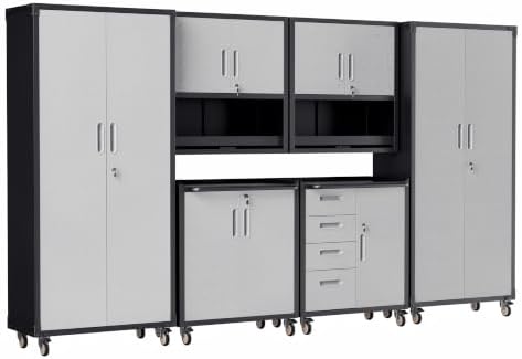 6-Piece Garage Storage Cabinets System Heavy Duty Workshop Set by FLIXELIO