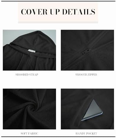 Bsubseach Terry Cloth Swim Cover Up Women Zipper Swimsuit Beach Robes - Image 6