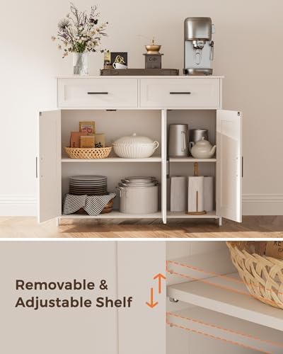 Homhedy Coffee Bar Storage Cabinet with Drawers, Kitchen Buffet Cabinet - Image 4