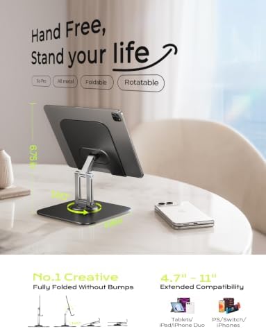 LISEN for iPad Stand Holder, Aluminum Tablet Stand Holder for iPad - Image 3