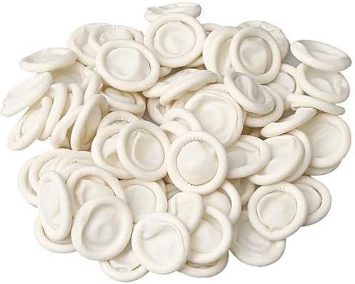 RIKWOG Finger Cot, Medium Finger Protectors Latex Anti-Static Finger Covers, Finger Tip Protect Keeping Dressing Dry and Clean Disposable Finger Gloves White(approxi 150pcs) by RIKWOG