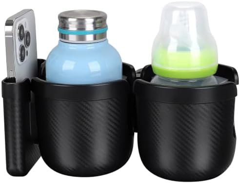 Accmor Stroller Cup Holder with Phone Holder, Bike Cup Holder, Walker Scooter Wheelchair Cup Holder Attachment, Universal Cup Holder for Uppababy Graco Strollers - Image 2