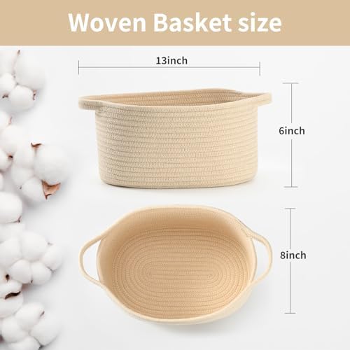 Happyiren Cute Woven Gift Basket – Beige Empty Gift Basket for Nursery, Baby Shower Gifts, Birthday, Wedding, Burr Baskets for Valentines Day,, Decorative Storage Bin for Toys, Diapers, Books - Image 2