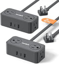 SMALLRT 2 Pcs Power Strip with USB C,3.3FT Flat Plug Extension Cord Indoor by SMALLRT
