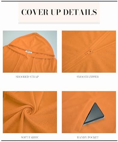Bsubseach Terry Cloth Swim Cover Up Women Zipper Swimsuit Beach Robes - Image 6