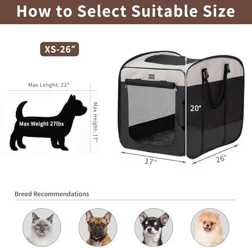DONORO Dog Kennels and Crates for Medium Dogs, Portable Pop Up Indoor Pet Cage with Sturdy Wire Frame, Collapsible Travel Crate Soft Sided Cat Bag Escape Proof (Black, 24.0" L x 16.0" W x 19.0" H) - Image 6