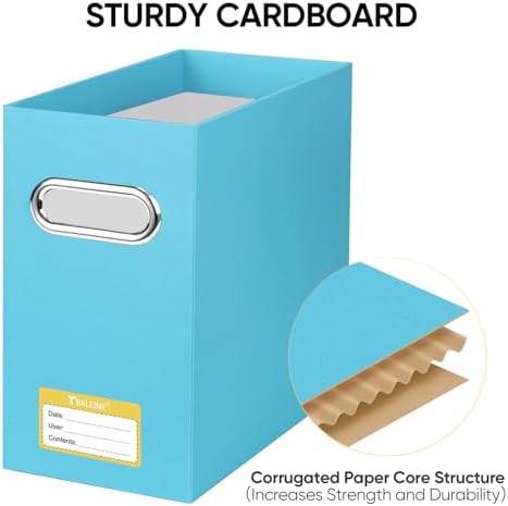 BALEINE 2PK File Organizer Box, Cardboard File Folder Organizer with Handle - Image 4