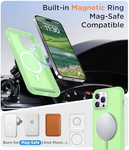 Temdan Magnetic Compatible with iPhone 14 Pro Case, [Built-in Invisible Kickstand][Compatible with MagSafe] [Military Grade Shockproof] Slim Translucent Matte Phone Case for iPhone 14 Pro 6.1" - Image 5