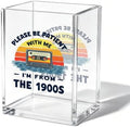 Funny Office Acrylic Cosmetic Pen Pencil Holder Cup, Be Patient with Me I'm From the 1900s Pencil Organizer, Vintage Cassette Office Desk Accessories, Sarcastic Gifts for Women Men（A49） by Unknown