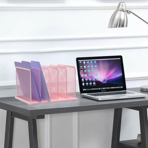 Kuntine.B 5-Section Upright Desk File Organizer Pink 1 Pack - Image 6