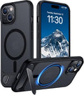 Temdan Magnetic Compatible with iPhone 15 Case, [Built-in Invisible Kickstand][Compatible with MagSafe] [Military Grade Shockproof] Slim Translucent Matte Phone Case for iPhone 15 6.1" by Temdan
