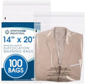 14” X 20” (100 Count) Self Seal Clear Poly Bags with Suffocation Warning by SpartanIndustrial