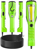 18W LED Work Light, 25FT 2000LM COB LED Light, Handheld Underhood Trouble Light with Cord 16 Gauge SJTW, Swivel Hook, for Garage, Workshop, Car Repair Scene, ETL Listed, Green J04WL06 by Wilawels