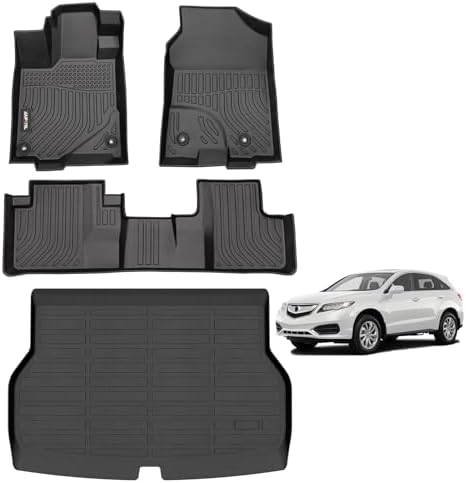 AIPOIL® Floor Mats & Cargo Liner Set for 2016-2018 Acura RDX All Weather Protection TPE Anti-Slip Automotive Full Set Custom Car Mats Accessories - Black by AIPOIL