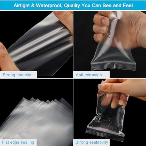 4''x 6'', (Pack of 100) 2 mil Thick Clear Plastic Reclosable Zip Poly Bags with Resealable Lock Seal Zipper for Photo, Jewelry, Bakery, Treats, Travel, Storage, Packaging & Shipping - Image 3