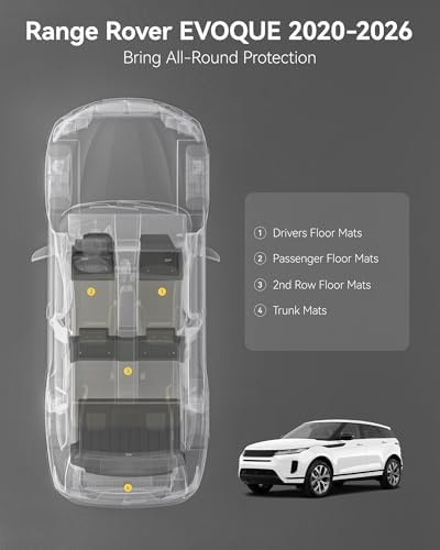 3W Floor Mats & Cargo Liner for Range Rover Evoque 2020-2026 - Image 3
