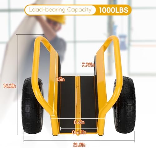 Heavy Duty Panel Dolly Slab Dolly 10 Inch Solid Rubber Tires - Image 2