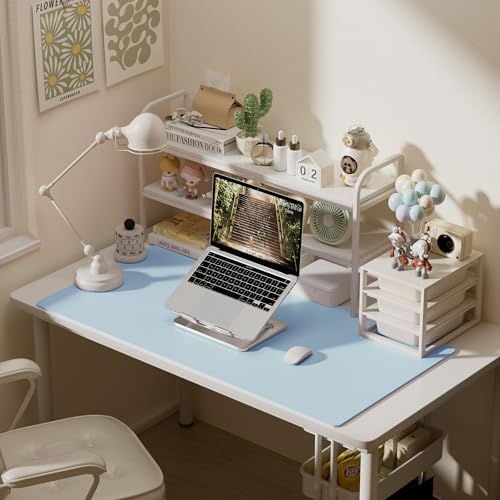 Aothia Faux Leather Desk Mat – Large Mouse Pad, Non-Slip PU Leather Blotter, Waterproof Writing Surface for Office and Home (Baby Blue, 47.2" x 23.6") - Image 3