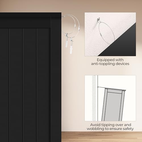 Yaheetech Small Bathroom Storage Cabinet with 4 Drawers & 2 Doors, Black - Image 6
