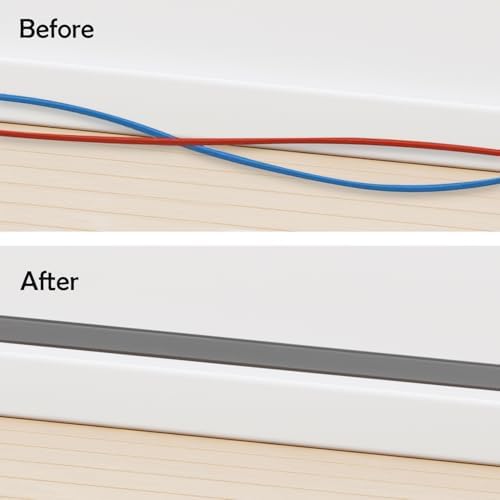 TV Cord Hider – Flexible Wall Cord Cover Slim Design Silicone Cable Raceway - Self Adhesive, Cut to Size Design for Hiding Wires on Wall - Clean Home Setup Cable Concealment (Grey 3 Feet) - Image 4