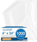 6" X 24" Open-End Flat Poly Bags (1000 Count) - 2 Mil Clear by SpartanIndustrial
