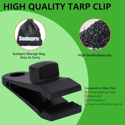 Tarp Clips Heavy Duty Lock Grip, 10 Pcs Tarp Clamps with Storage Bag - Image 2