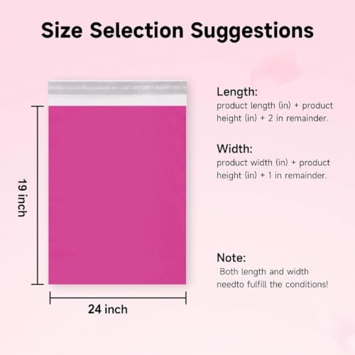 Pink Poly Mailers 19x24 Inch, 250 Pack Self-Seal Shipping Bags - Image 3