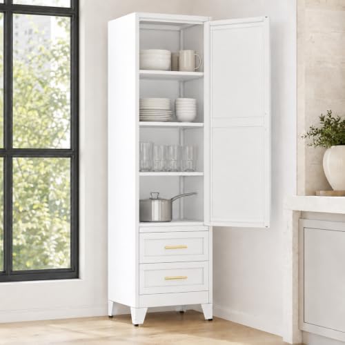 20 inch Wide Storage Cabinet with Doors and Shelves, Tall Narrow Pantry by Unknown