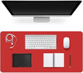 Leather Desk Pad Protector,Non-Slip Desk Pad(Red, 31.5" x 15.7") by CADONO