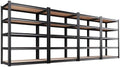 4-Pack Garage Shelving Unit,Heavy Duty Metal Storage Shelves, 71" H x 46" W x 18" D Total Capacity, 5 Tier Adjustable Boltless Steel Rack, Freestanding Organizer for Warehouse, Pantry, Shop, Black by CreatingaComfortableLiving