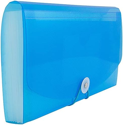 JAM PAPER Accordion Folders - 13 Pocket Plastic Expanding File - Check Size - 5 x 10 1/2 - Blue - Sold Individually - Image 2