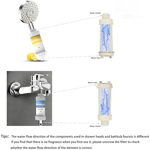 Vitamin C Shower Head Filter for Hard Water Bathroom Accessories Water Filter Replacement Cartridge Remove Chlorine Fluoride Heavy Metals Improves Skin Condition Protects Hair Peach Scent - Image 5