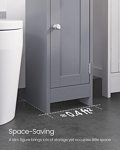 VASAGLE Small Storage Corner Floor Cabinet with Door, Dove Gray - Image 7