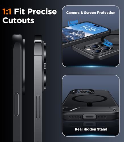 Temdan Magnetic Compatible with iPhone 14 Pro Case, [Built-in Invisible Kickstand][Compatible with MagSafe] [Military Grade Shockproof] Slim Translucent Matte Phone Case for iPhone 14 Pro 6.1" - Image 6