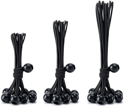 30 Pack Ball Bungee Cord, Heavy Duty Bungie Cord Balls (6" 9" 11",Black) by Unknown