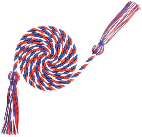 Honor Cords Red Blue White Graduation Cords Honors Cord for Graduation Ropes Grad Accessories 67" Long Braided Cord for Party Decorations Bachelor Gown by FFNMU