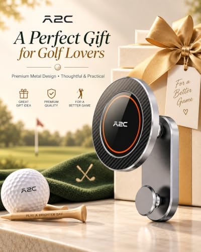 A2C CNC Alloy Magnetic Golf Cart Phone Holder Plus Edition with Metal Hook - Image 4