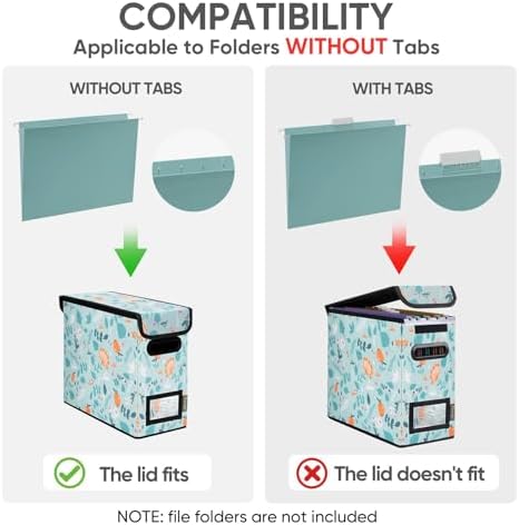 BALEINE File Organizer Box with Lid, Collapsible Hanging File Storage Box - Image 3