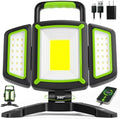 SYLSTAR 30W Rechargeable LED Work Light, 3000LM Magnetic, 5 Modes, 360 Rotatable & Foldable, Waterproof for Garage, Job Site, Camping, Car Repairing by SYLSTAR