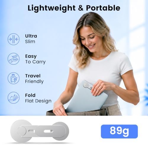 Magnetic Phone Holder for Laptop, MagSafe Laptop Phone Mount for iPhone 18/17/16/15/14/13/12 & All Phones, 180°Adjustable, Magnetic Phone Holder for Tesla Monitor (Silver) - Image 5
